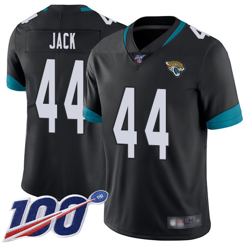 Men Nike Jacksonville Jaguars #44 Myles Jack Black Team Color  Stitched NFL 100th Season Vapor Limited Jersey